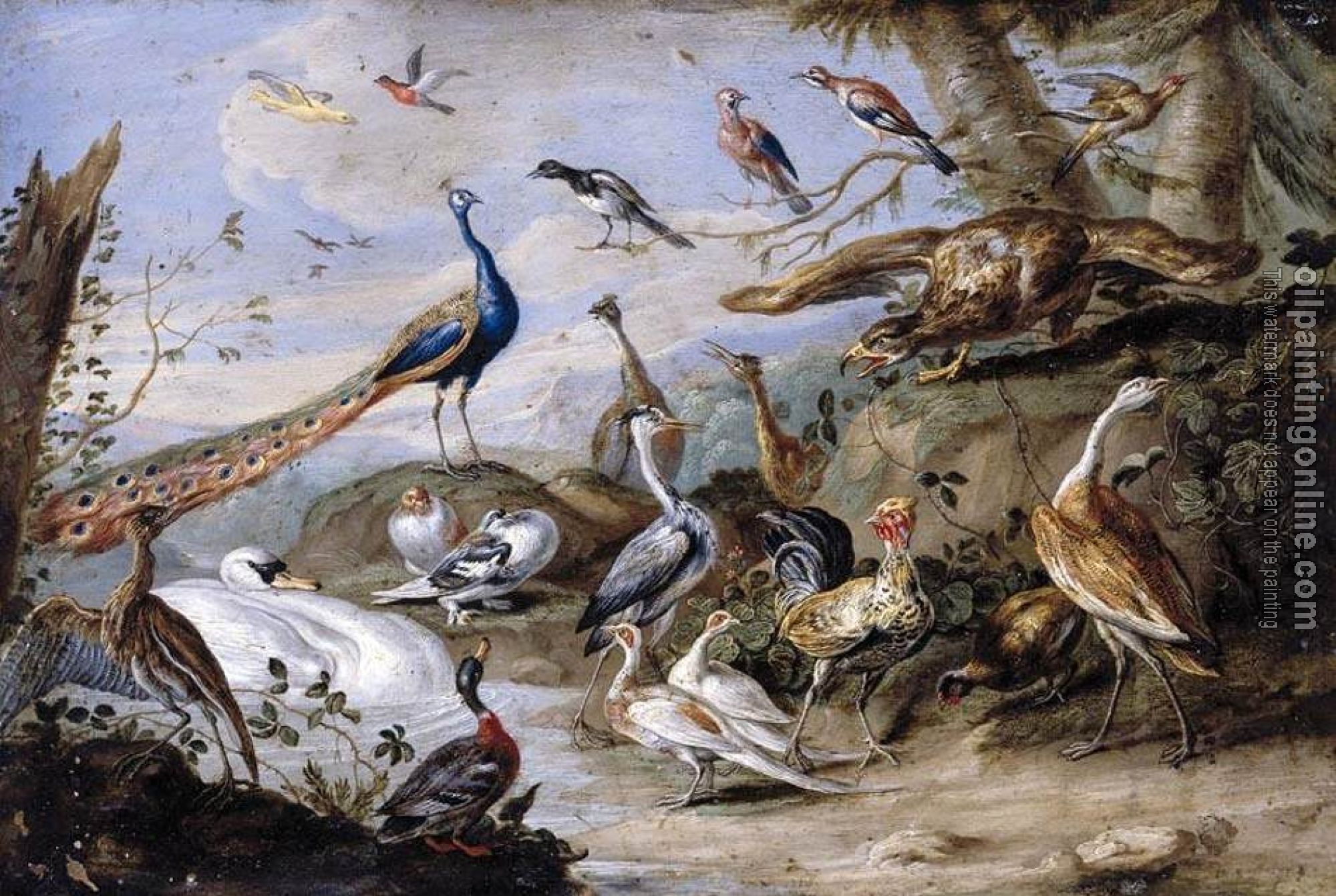 Kessel, Jan van - Birds on a Riverbank